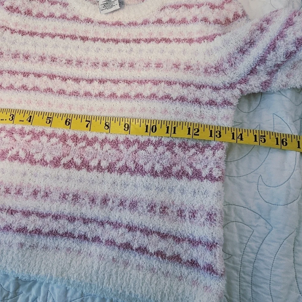 cupcakes & cashmere Kids Lavender Pink and White Sweater & Hat Size L 10/12